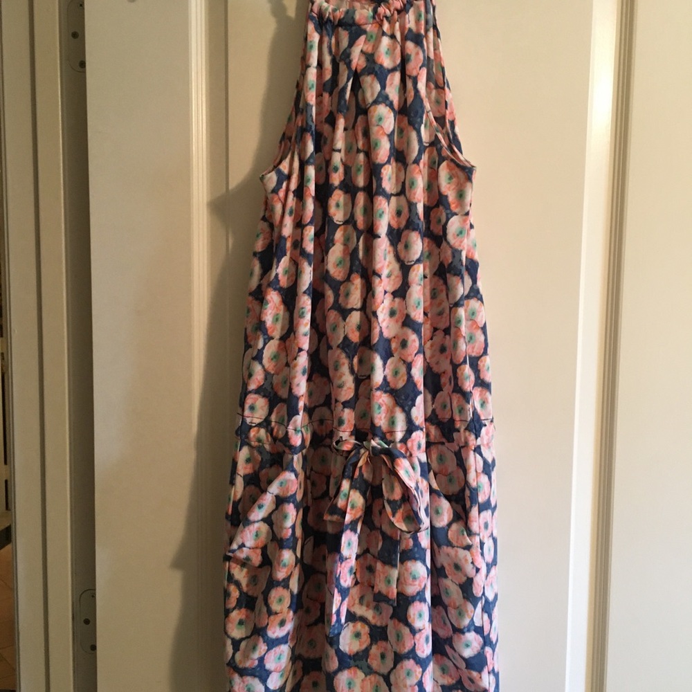 Rachel Rachel Roy pink blue floral dress pocket S